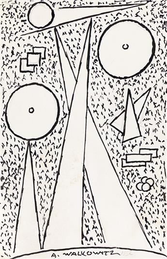ABRAHAM WALKOWITZ (1878 - 1965, RUSSIAN/AMERICAN) Variations on a theme (Group of six abstractions).